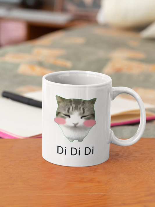 Dam Dam Di Di Di Cat Limited Time White Ceramic Mug