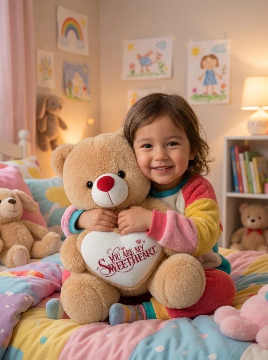 Premium Brown Stuffed Teddy Bear with "You Are My Sweetheart" Heart | Soft & Cuddly Plush Toy (36 cm)