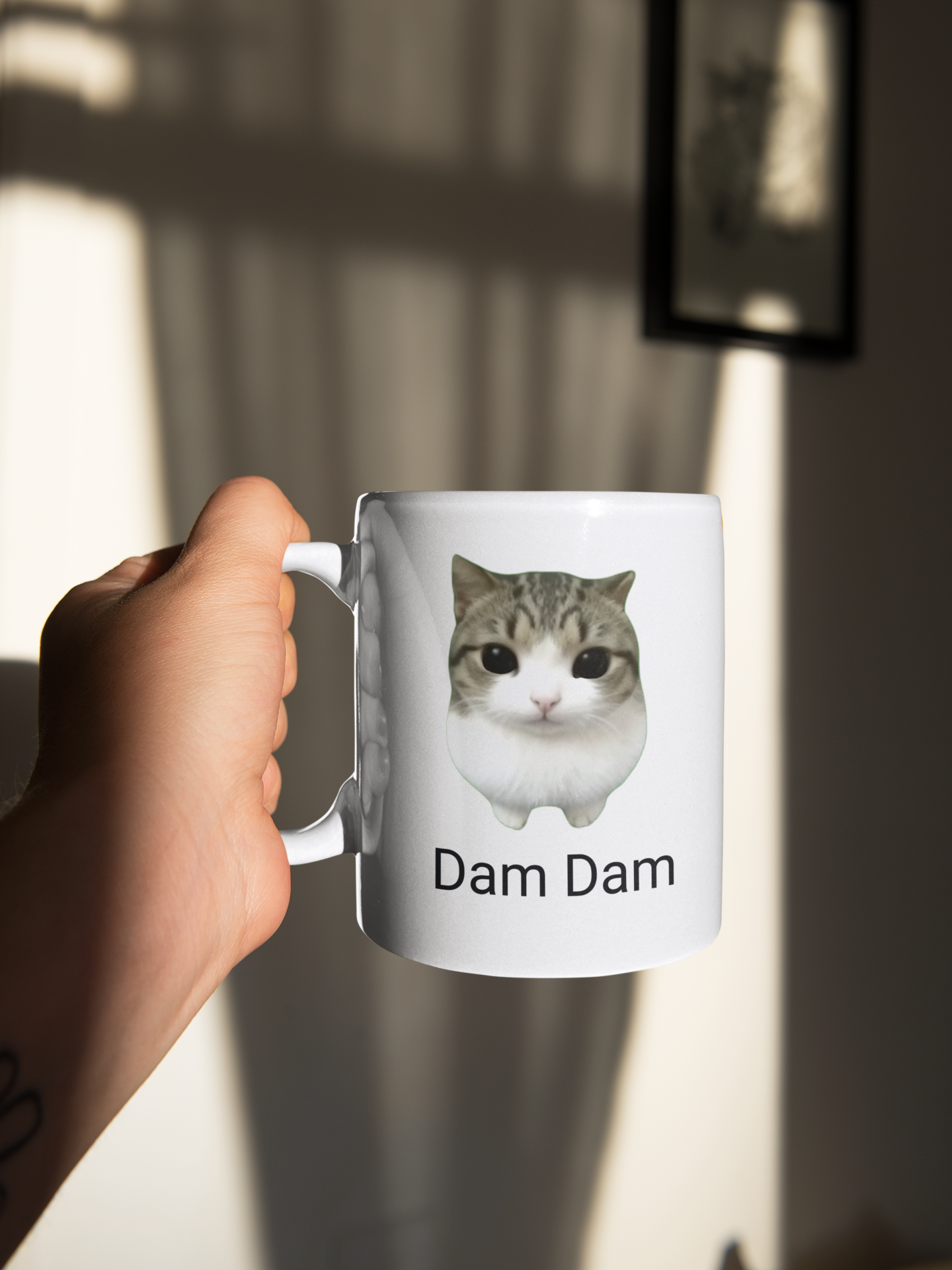 Dam Dam Di Di Di Cat Limited Time White Ceramic Mug