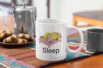 Banana Cat "Eat Sleep" Dual-Side Ceramic Mug