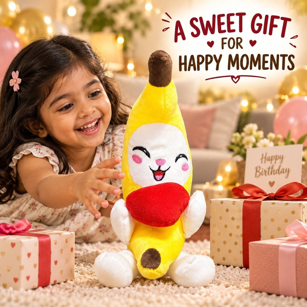 Crybananacat Official Adorable Banana Cat Plush Toy | Ultra-Soft Huggable Stuffed Animal with Cute Heart Design