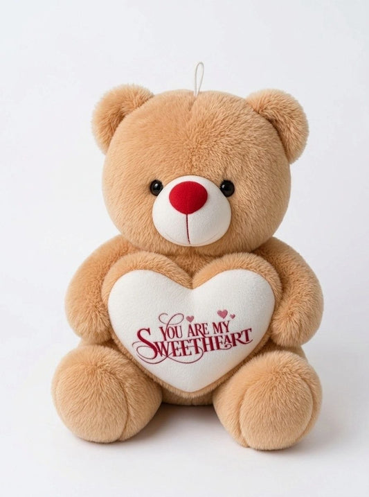 Premium Brown Stuffed Teddy Bear with "You Are My Sweetheart" Heart | Soft & Cuddly Plush Toy (36 cm)