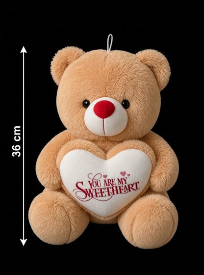 Premium Brown Stuffed Teddy Bear with "You Are My Sweetheart" Heart | Soft & Cuddly Plush Toy (36 cm)