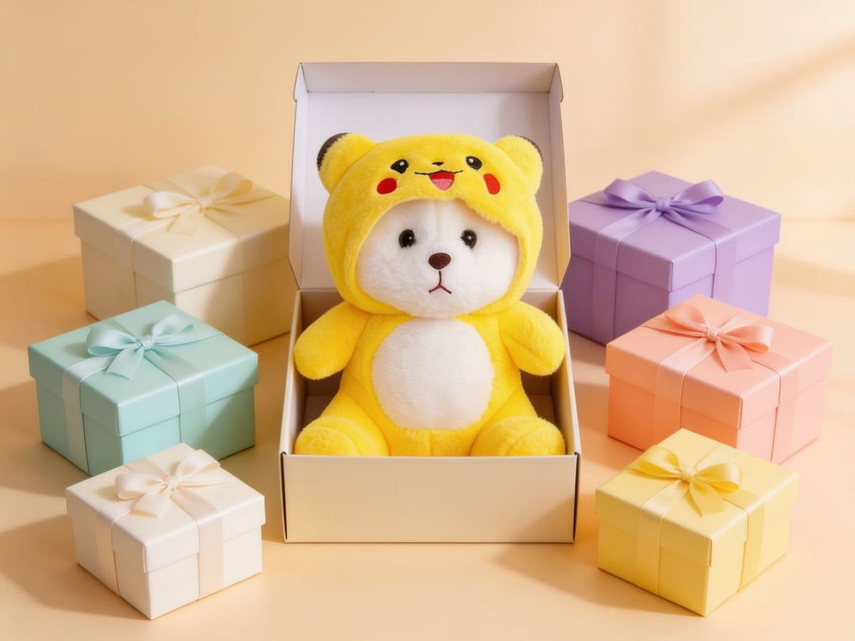Premium White Stuffed Bear with Removable Yellow Hoodie | Soft & Cuddly Plush Toy (30 cm)