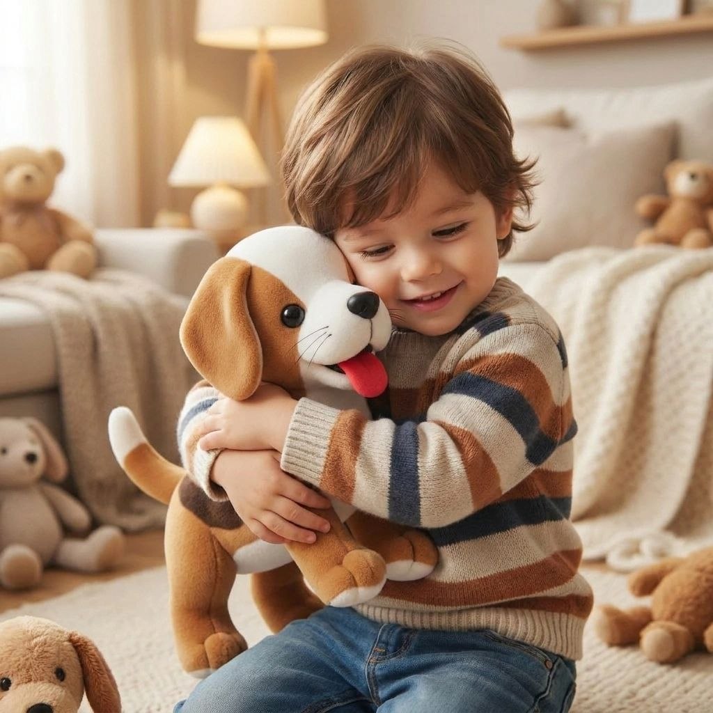 Adorable Beagle Puppy Stuffed Toy with Cute Face & Tongue Out | Soft Cuddle & Kids Play Plush Animal
