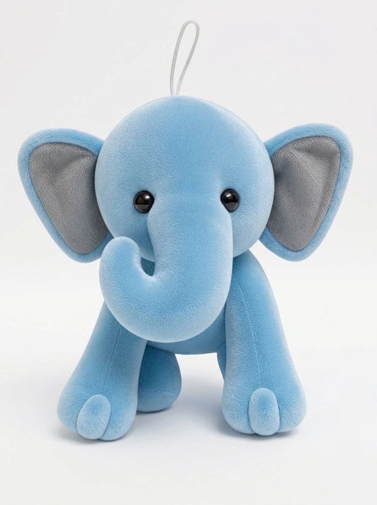 Premium Sky Blue & Grey Elephant Stuffed Toy with Soft E.F. Fabric & Cute Expressive Eyes | Huggable Plush Animal