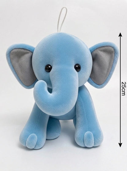 Premium Sky Blue & Grey Elephant Stuffed Toy with Soft E.F. Fabric & Cute Expressive Eyes | Huggable Plush Animal
