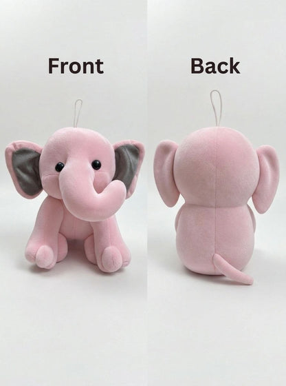 Premium Baby Pink & Grey Elephant Stuffed Toy with Soft E.F. Fabric & Cute Expressive Eyes | Huggable Plush Animal
