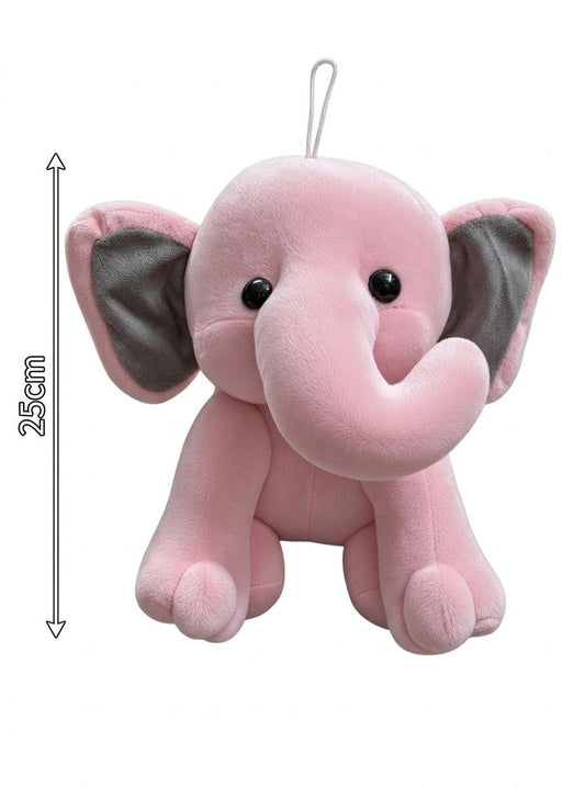 Premium Baby Pink & Grey Elephant Stuffed Toy with Soft E.F. Fabric & Cute Expressive Eyes | Huggable Plush Animal